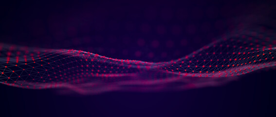 Poster - Structural connection of information. Data transfer in network connection. Abstract data background. 3D rendering.