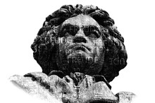Statue Von Ludwig Van Beethoven Vor Weißem Hintergrund