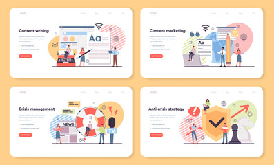Poster - content marketing web banner or landing page set. making responsive