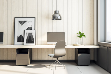 Aufkleber - Cozy home office desk with computer