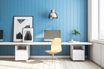 Aufkleber - Office with blank computer screen
