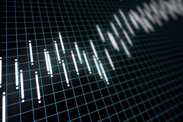 Aufkleber - Creative glowing forex chart with digital grid