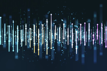 Poster - Creative colorful wallpaper with circles and lines.