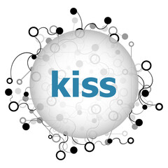 Poster - Text Kiss. Love concept . Abstract background with connecting dots and lines