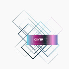 Poster - Modern abstract brochure template with squares lines. Colorful geometric background, vector illustration. Abstract vector background