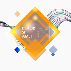 Poster - Illustration with blue smooth lines on light background for wallpaper design. Vector fashion background. Fashion print. Digital graphic. Vector template. Geometric art