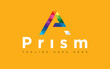 Prism Triangle Pyramid colorful Letter A and P Logo Font Typography alphabet concept vector design.