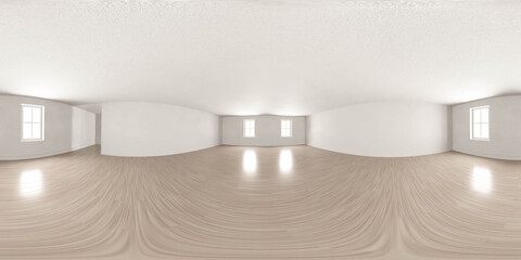 Poster - abstract white room 360 degree panorama vr hdr style 3d render illustration
