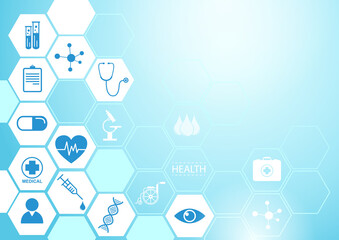 Healthcare and science icon pattern medical innovation concept. Vector illustration