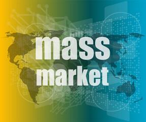 Poster - mass market words on digital touch screen interface