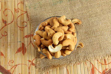 Wall Mural - salty roasted cashews dry fruit nuts in bowl