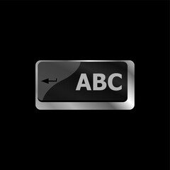 Aufkleber - computer keyboard with abc button - social concept