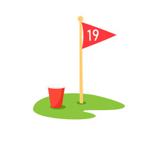 19th Hole Icon. Clipart Image Isolated On White Background.