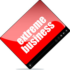 Poster - Video player for web with extreme business words