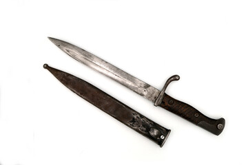 Poster - bayonet and scabbard on a white background