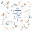 Vector snowy winter landscape for Christmas cards and posters