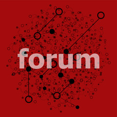 Poster - Text Forum. Web design concept . Abstract geometric background with lines, circles and dots