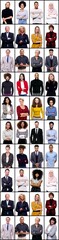 Wall Mural - Group of 30 beautiful people in front of a white background