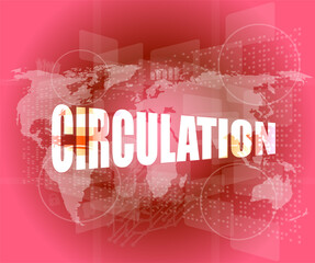 Poster - circulation word on business digital touch screen