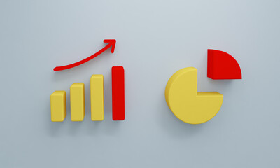 charts and diagrams, 3d data analysis columns, infographic elements, financial information datum statistic.3d render illustration.