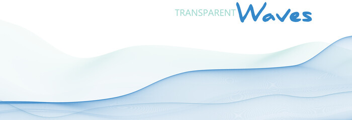 Leinwandbilder - Background with transparent undulating light blue thin lines