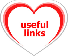Poster - Text useful links. Information concept