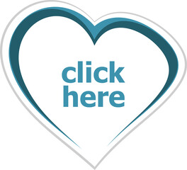 Poster - click here text on digital screen. business concept
