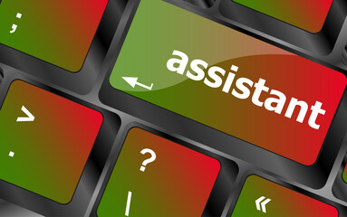 Aufkleber - assistant word on keyboard key, notebook computer