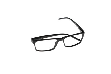 close up black eyeglasses optics frame, stylish modern eyewear