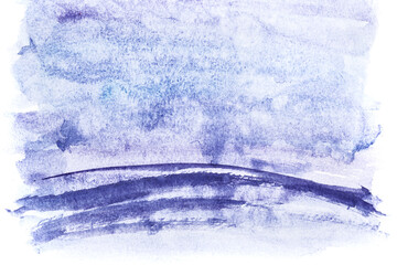 Poster - Violet abstract landscape - Watercolor background