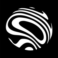 Fototapete - Sphere with distorted lines. Circle in a distortion effect. Optical illusion. Circular lines twist on background with circle distortion effect. Illusion of terrain.