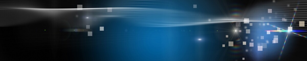 Poster - Futuristic stripe panorama background design with squares and lights