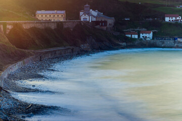 landscape sea silky water in arnao Asturias