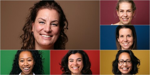  Group of 6 beautiful commercial women smiling 