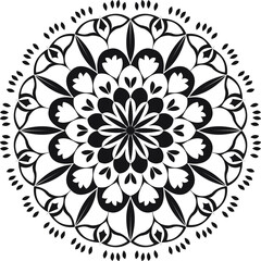Poster - Circular pattern mandala art decorative elements. oriental pattern for meditation, stress relief, henna and for coloring book page.