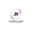 © LAURIS - Initial AM Handwriting, Wedding Monogram Logo Design, Modern Minimalistic and Floral templates for Invitation cards