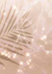 Wall Mural - tropical leaf sparkle beige image background