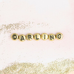 Poster - Darling beads lettering word typography