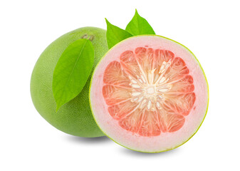 Wall Mural - close-up view of Thailand pomelo an isolated on white background