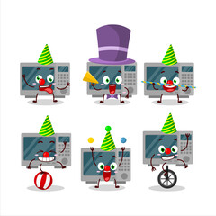 Sticker - Cartoon character of oven with various circus shows