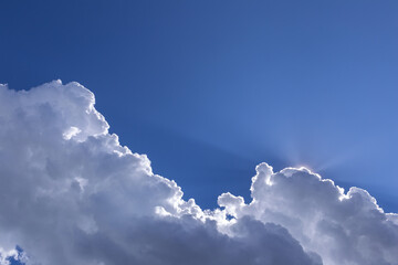 The vast blue sky and clouds sky on sunny day.