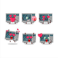 Canvas Print - Oven cartoon in character with love cute emoticon