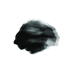 Wall Mural - Vector Black Ink Blob Isolated on White Background, Watercolor Art, Abstract Shape, Ink Drop, Abstract Background Illustration.