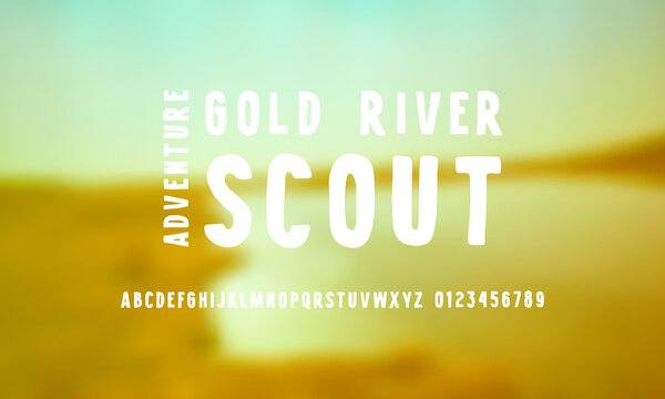 Narrow sans serif font in the style of handmade graphic