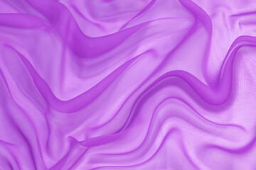 Wall Mural - Abstract purple color silk chiffon fabric texture. A mockup of silk tissue as background at the artistic layout.