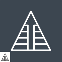 Wall Mural - pyramid with arrow thin line vector icon. flat icon isolated on the black background. editable eps f