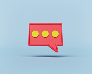 Fototapete - Typing in a chat bubble icon isolated. minimal design. 3d rendering