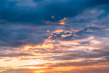 Wall Mural - Sunset sky for background or sunrise sky and cloud at morning.