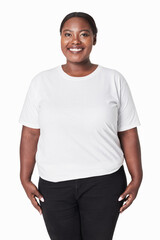 Sticker - Women's top and jeans plus size fashion studio shot