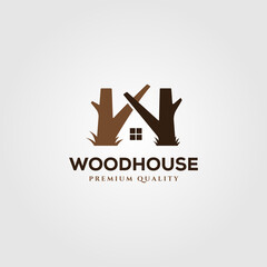 Wall Mural - wooden house logo vector symbol illustration design